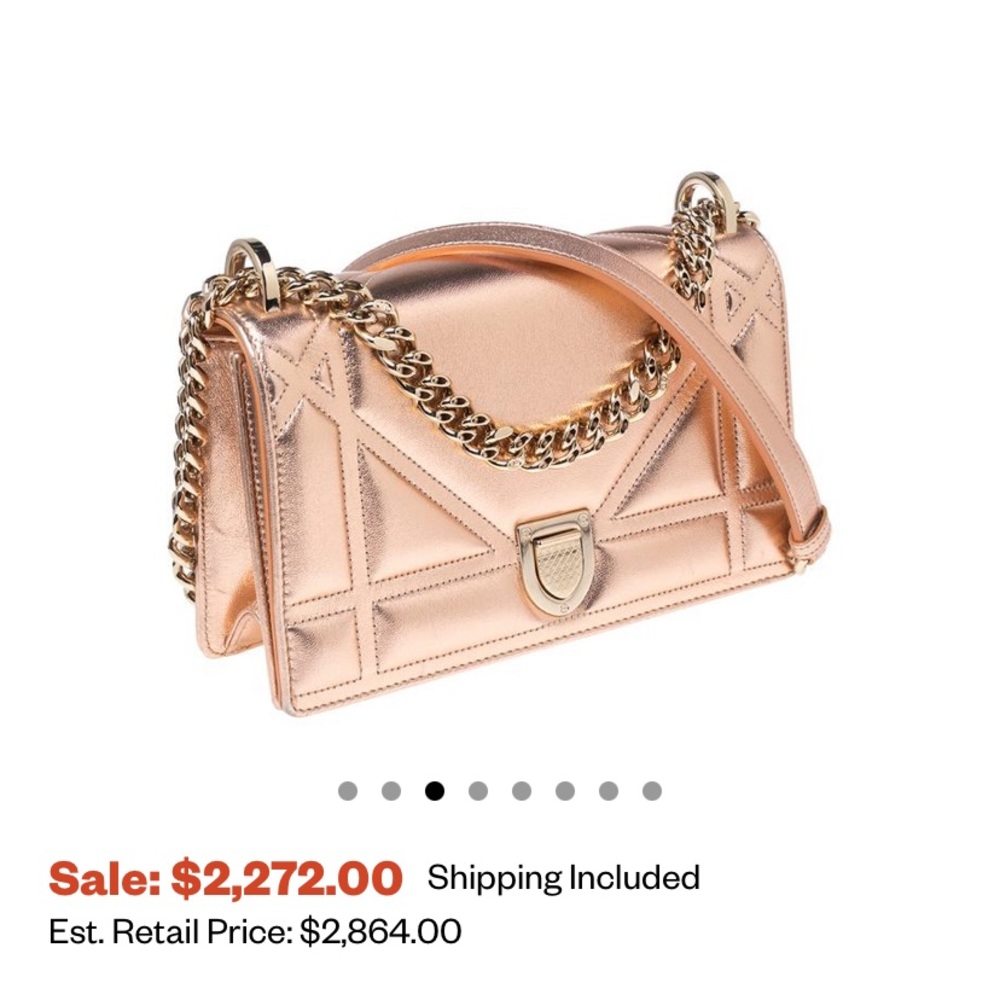 Dior metallic small rose gold shoulder bag